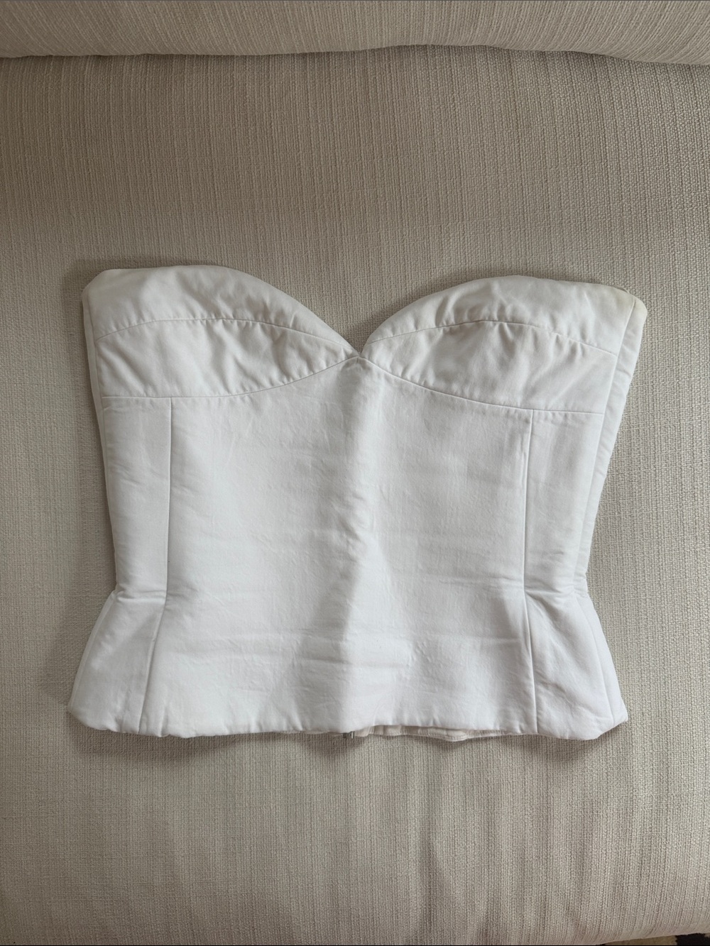 KHAITE White Prim Strapless Bustier Top Size 4